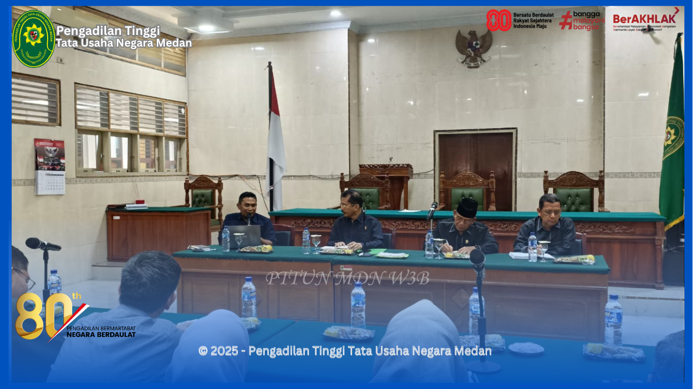 PTTUN Medan Gelar Rapat Bulanan Periode November 2025 Bahas Kebersihan, Kerapian dan Target Kinerja Layanan Publik yang lebih Baik