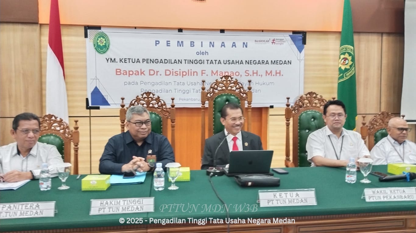 Pembinaan dan Monev Percepatan Penyelesaian Perkara Sewilayah Hukum PTTUN Medan