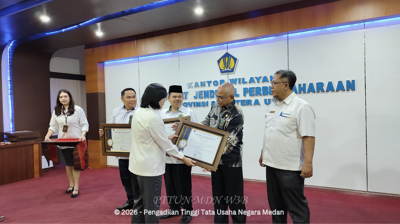 PTTUN Medan Raih Penghargaan Terbaik III Pengelolaan Uang Persediaan Digital pada Treasury Deli Award Semester II Tahun 2025